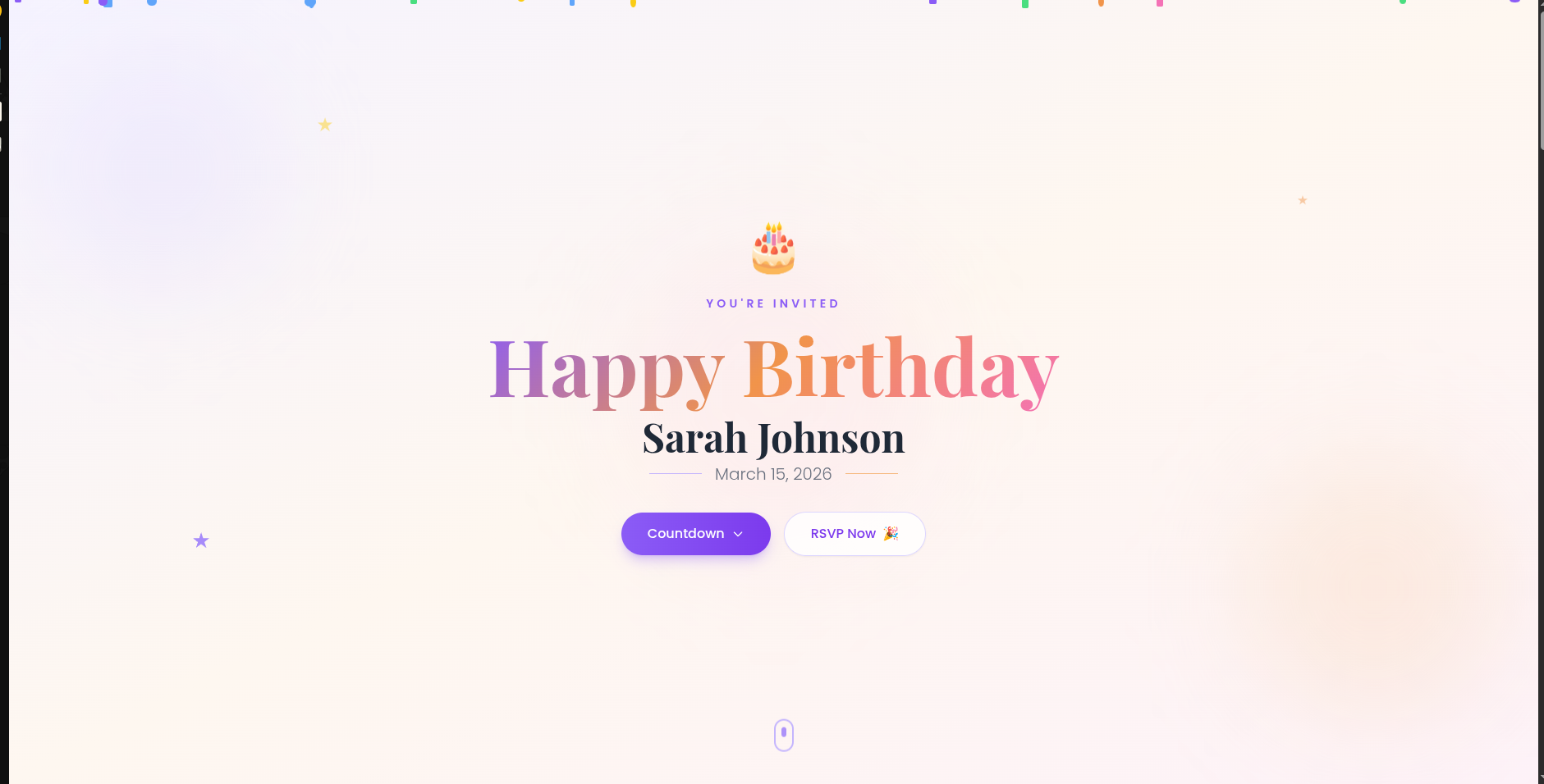 Modern Doğum Günü Şablonu